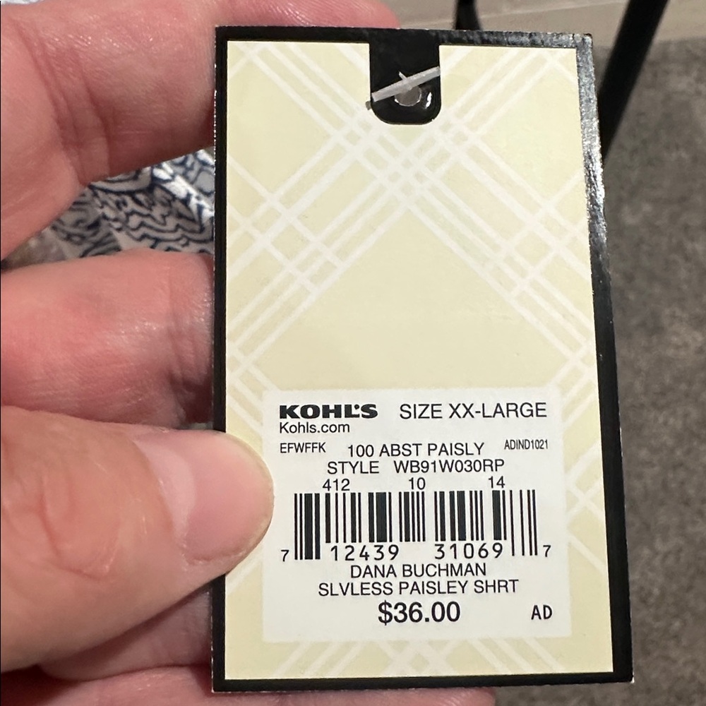 Dana Buchman Abstract Paisley Top